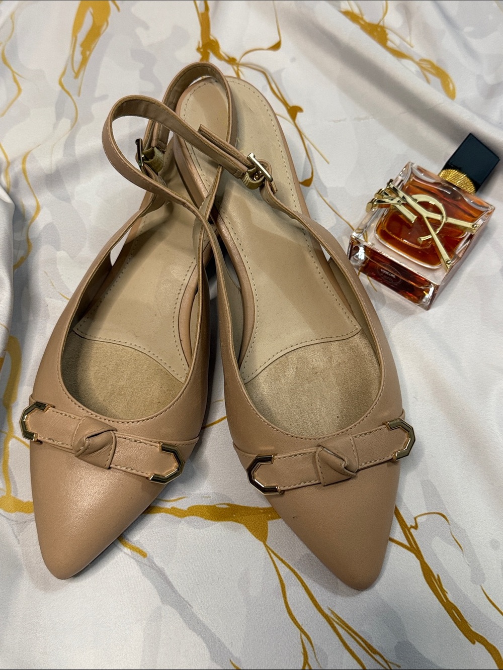Cole Haan Women's Nude/Tan Pointed Slingback Flats